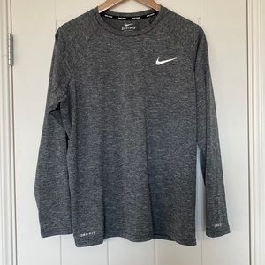 Nike Men’s Dark Gray Dri-fit long sleeve size large